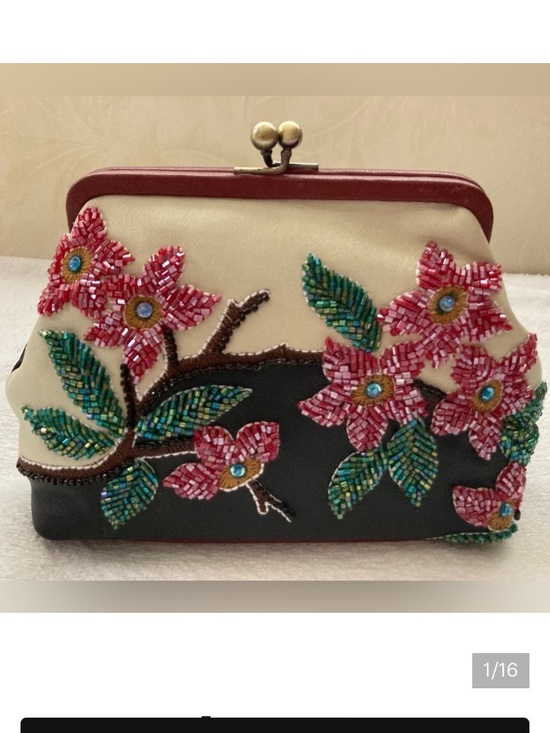 Isabella Fiore Handbags - VTG Isabella Fiore Floral Embellished Clutch Bag NEVER USED